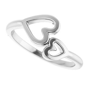 Stuller 14KW Double Heart <b>Ring</b> Rose Gold Gold Plated Fashion <b>Rings</b> Lovers Shape Inlay HipHop Style Trendy Engagement <b>Ring</b> - Product Image 5