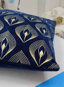 Couleur vibrante 16x16 pouces brodé soie canapé housse de coussin motif de feuille florale 3D maison/hôtel décoratif jeter oreiller - Product Image 2