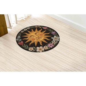 Alfombra Estampada - Diseño Moderno Boho con Flores, Fácil de Limpiar, Alfombra de Chenilla - Product Image 5