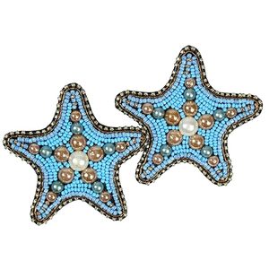 Boucles d'oreilles brodées de perles de rocaille multicolores faites à la main de l'Inde bijoux de mode pour femmes et filles - Product Image 4