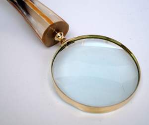 แว่นขยายทองเหลืองโบราณพร้อมด้ามจับแตรของตกแต่งบ้านของตกแต่งบ้านของขวัญงานหัตถกรรมโลหะสำหรับเด็ก - Product Image 2