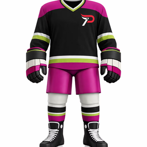 Maillot de hockey sur glace pour homme adulte, haute qualité, 100% polyester, séchage rapide, logo personnalisé sur le devant, nom de l'équipe, écologique, respirant - Product Image 1