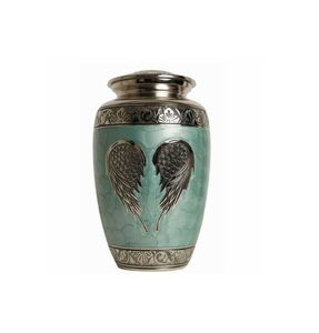 Urna de cenizas metálica de diseño Floral elegante, recuerdo sólido de la mejor calidad para uso doméstico o en el jardín, embalado en cartón - Product Image 1