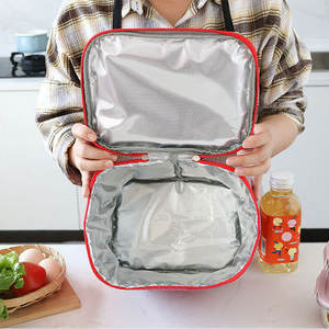 Bolsa térmica reutilizable de gran capacidad con diseño personalizado, poliéster con aislamiento térmico unisex, resistente al agua con cremallera y compartimento - Product Image 1