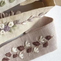Bando bordir bunga aksesoris rambut bando bordir taman bunga lucu Turban Linen buatan Vietnam