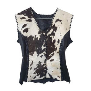 High Street Fashion Cintura elástica Chaleco de cuero de vaca Diseño personalizado de alta calidad Chaleco de cuero de vaca para mujer - Product Image 1