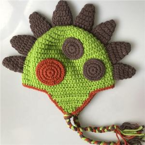 Gorro de Punto Personalizado Hecho a Mano por EFANBEANIE, Gorro de Dinosaurio a Rayas, Ideal para Viajar, para Niñas, Niños y Bebés, Gorros de Tela Común - Product Image 5