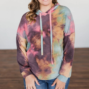 New Fashionable High Quality Tie-Dye Hoodie for Women 2025 Latest Design Women Tie-Dye Pullover Hoodies - Product Image 4