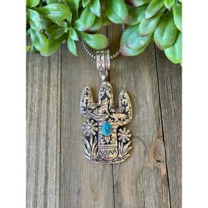 Pendentif Cactus en Argent Sterling Turquoise Tommy & Rose Singer Kingman - Product Image 1