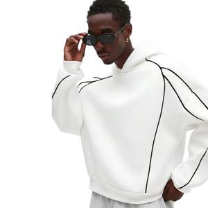 Sudadera con Capucha Extra Grande para Hombre, de Algodón Terry Ecológico, con Ribete en Contraste y Bordado, Puños Acanalados, Venta al por Mayor - Product Image 5