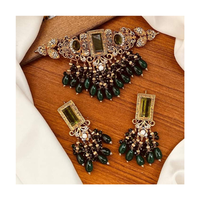 Collier ras de cou en or plaqué or de haute qualité avec perles et diamants Kundan, nouveau design, avec boucles d'oreilles, ensembles de bijoux de mariée traditionnels indiens