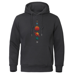 8 Planètes Motifs Intéressants Imprimer Hoodies Casual Pull Vêtements Polaire Mode Street wear Poche Hommes Femmes - Product Image 3