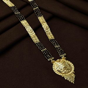 Wholesale 24K <b>Micro</b> Gold Plated Long Pendant Mangalsutra Traditional Indian Wedding Jewelry with Daily Wear Finish - Product Image 5
