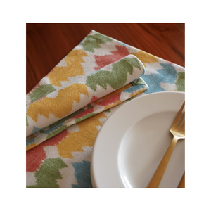 Classic Printed Square Multicolour Soft <b>Linen</b> Placemat 32x45cm Dining <b>Table</b> Mat Lightweight OEKO TEX Certified India Exporters - Product Image 3