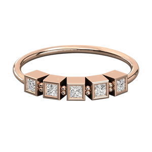 Princess Diamond Design Wedding Band For Women - Product Image 2