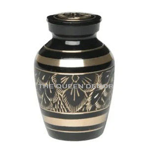 Urne de crémation adulte en or noir personnalisée de haute qualité en laiton commémoratif en métal sculpté à la main pour l'urne de crémation adulte Top-Dom funéraire - Product Image 6