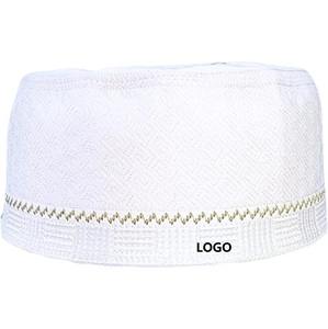 Musulmán islámico estirable para hombre hecho a mano ganchillo algodón negro impresión moda tejido Kufi Koofi musulmán gorra sombrero para hombres - Product Image 5