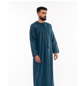 Traje Étnico Musulmán Tradicional Estilo Qatarí, Thobe para Oración, Traje Brillante con Bloques de Color para Hombres, Ropa Islámica en Oferta, Jubbah para Hombre - Product Image 2