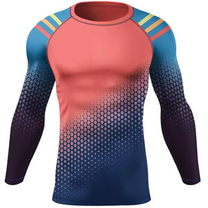 Ropa Deportiva de Gimnasio Personalizada 2025, Anti-UV, Transpirable, de Poliéster, Rashguard de BJJ MMA, Ajuste Corto y Ceñido para Hombre, Diseña la Tuya Propia - Product Image 1