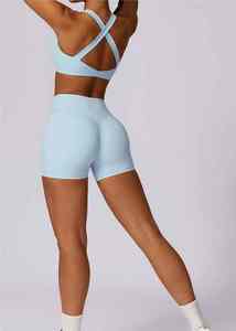 Soutiens-gorge de sport d'entraînement réversibles pour femmes Cross-Back Fitness Crop Tank Top Respirant Yoga Bra Low pour un soutien moyen Séchage rapide - Product Image 5