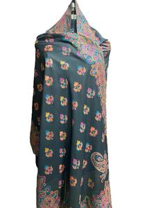 Handmade Embroidered Luxurious Long Winter Jacquard <b>Silk</b> Scarves & <b>Shawls</b> Fouta Customizable for Women Made in India - Product Image 3