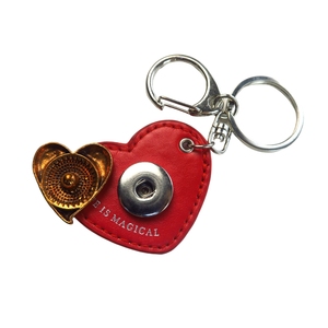 Bijoux de bouton pression de porte-clés en cuir PU de couleur personnalisée de haute qualité - Product Image 2