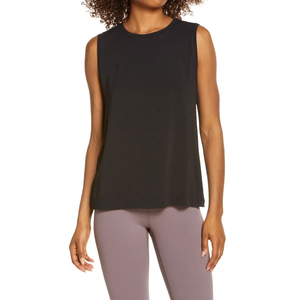 Camiseta sin mangas con estilo para mujer, venta al por mayor, moda de verano, sin mangas, informal, de algodón, para gimnasio, Yoga, entrenamiento, ropa deportiva - Product Image 1