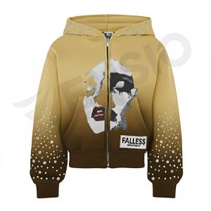 Sweat-shirt à capuche en coton confortable toutes saisons respirant Y2K en éponge française avec logo personnalisé pour un usage quotidien - Product Image 6