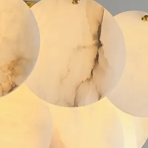 Lámpara de Araña AvenMarble, Diseño Nórdico Moderno Industrial Minimalista, Luz Blanca Cálida 4000K 3000K CCT E26 para Uso en el Hogar y Restaurantes - Product Image 1