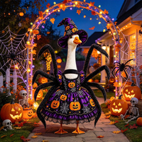 Costume de Halloween pour oie de porche, motif citrouille, pattes d'araignée, robe de sorcière, pour statue de 23 pouces, décoration de jardin et de festival