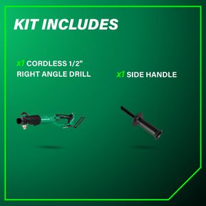 36V MultiVolt Cordless 1/2\" High <b>Power</b> Right Angle Drill Ergonomic Design 2-Speed Modes Nickel Plated Chuck <b>Tool</b> Body Only 800W - Product Image 4