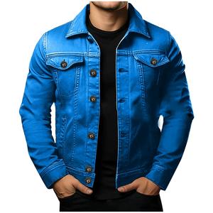 Custom Logo Men's Winter Jacket New Design Casual Denim <b>Coat</b> with <b>Stand</b> Collar OEM Jean Male Outerwear - Product Image 1