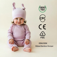 Combinaison bébé fille en bambou côtelé convertible 2 voies avec fermeture éclair YKK, douce comme du beurre, écologique, à volants, certifiée OEKO-TEX CPC, cadeau pour nouveau-né