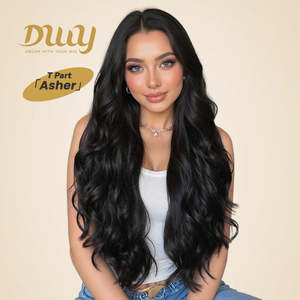 CLEARANCE SALE! Asher C-DWY 28 Inches Long Curly Glueless Synthetic <b>Wig</b> for Women Black with Transparent Lace Front Side Part - Product Image 1