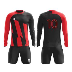 ชุดฟุตบอลแบบแห้งเร็วสำหรับผู้ใหญ่ แบบขายส่ง รับทำโลโก้ แขนยาว ชุดเต็ม แบบซับลิเมชั่น ออกแบบเองได้ - Product Image 1