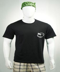 เสื้อยืดคอกลมสำหรับผู้ชายปรับแต่งได้เสื้อแนวสตรีทฟิตเนสสีดำผ้า100% โลโก้เฮฟวี่เวทถักแบบเรียบ - Product Image 1