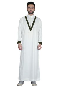 2023 nouveau Thobe arabe Jubba conçoit des vêtements musulmans de Dubaï blanc teint personnalisé hommes Thobe poitrine rayure musulman traditionnel - Product Image 3