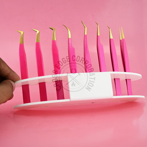 Pinzas para Extensión de Pestañas con Punta de Fibra, Acero Japonés, Mega Volumen, Curvatura de Luna de 45 Grados, Herramienta para Pestañas - Product Image 3