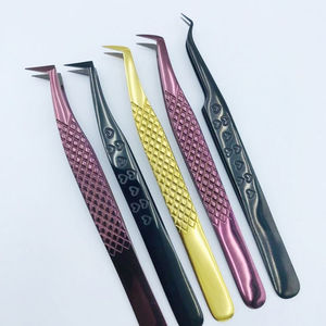 Pince à épiler pour extensions de cils individuelles de haute qualité 2024, logo personnalisé, acier inoxydable, applicateur de cils, pointe pointue, étui, service OEM - Product Image 3
