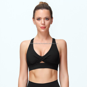 Sujetador corto de yoga para mujer de alta calidad, ropa deportiva con logotipo personalizado, Sujetador deportivo de alta elasticidad para mujer - Product Image 1