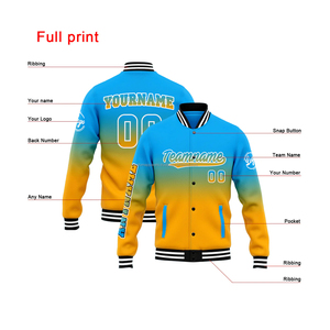 Veste varsity en cuir et laine sur mesure, style streetwear, avec broderies et patchwork haut de gamme pour les marques de mode - Product Image 4