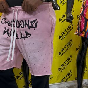 Logo personnalisé Vintage français éponge taille moyenne soleil délavé Shorts décontracté 100% coton taille élastique respirant lavé sueur Streetwear - Product Image 5