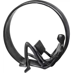 GROSSE REMISE ; sculpture de figurines de couple en métal reflète la romance moderne avec un attrait artistique intemporel - Product Image 3