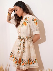 Vestido Midi de algodón indio hecho a mano, vestido informal con estilo personalizado para novia, boda, luna de miel, fiesta de cumpleaños, vestido de venta para niña - Product Image 3