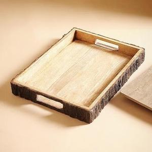 Plateau de service rectangulaire en bois de style nouveau avec poignées, conçu pour un usage quotidien et une présentation élégante de la table - Product Image 5