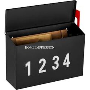 กล่องโลหะสำหรับรับหนังสือพิมพ์กล่องจดหมายทำมือปรับแต่งได้กล่องจดหมายสีน้ำตาล - Product Image 3