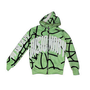 Chándal de algodón personalizado para hombre sudaderas con capucha bordadas cierre de cremallera invierno Jogging Casual Fitness diseño Logo característica-venta al por mayor - Product Image 1