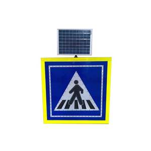 Señal de Cruce Peatonal LED con Energía Solar, 1000 x 1000 x 100 mm, Señal de Precaución de Tráfico Reflectante - Product Image 1
