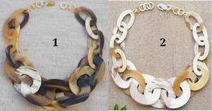 สร้อยคอจี้เขาควายคุณภาพสูงในฮอร์นธรรมชาติและอัญมณีเรซินจี้ควาย - Product Image 3