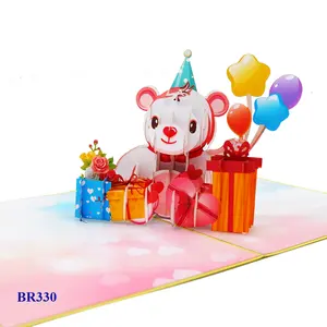 Funny Pop-up Card Custom Printing Wholesale Personalize Kids Happy Birthday 3D Pop Up Greeting Cards For Export In Bulk